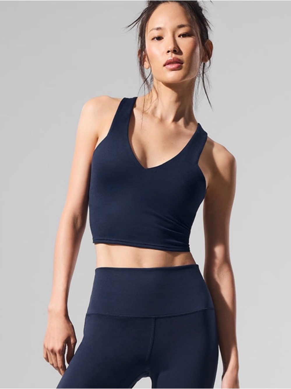 Alo airbrush bra tank navy size small